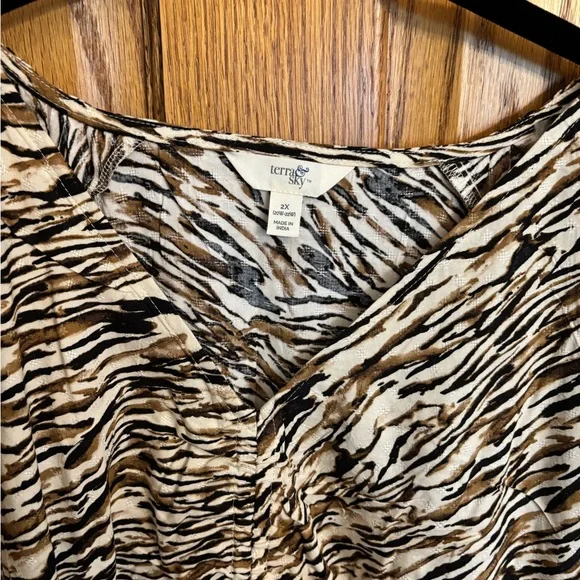 Terra $ Sky Stylish Zebra Print Dress 2X NWT - Picture 4 of 6